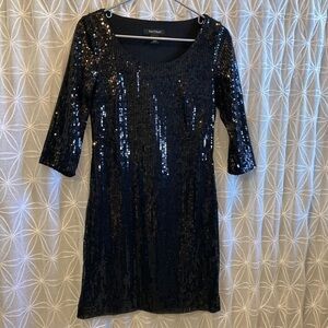 WHBM Black Sequins Dress
